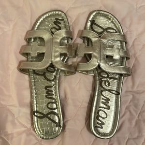 Sam Edelman Silver Slide Sandals